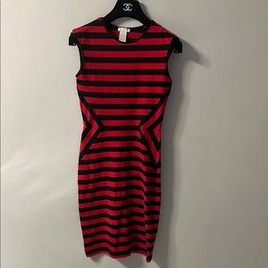 Chic Striped Dress - Red and Black